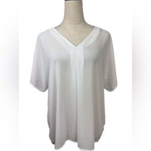 Michael Kors white v neck short sleeve top  size Xlarge